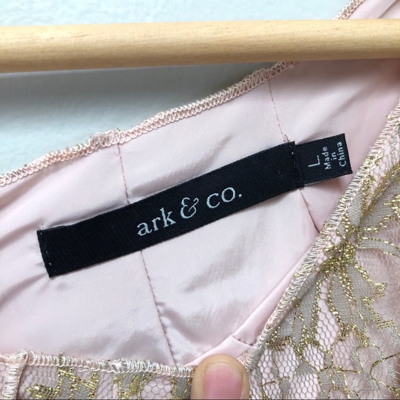 Ark & Co Light pink Gold Lace Dress - Picture 9 of 13